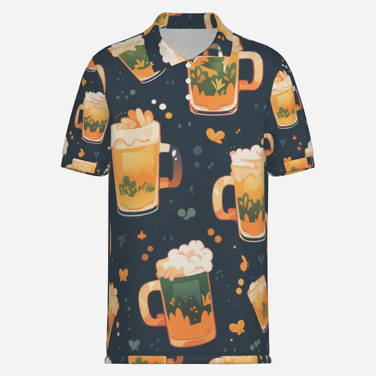 All-Over Print Men's Short Sleeve POLO Shirt With Pocket-Mi Tong Mesh 140 GSM
